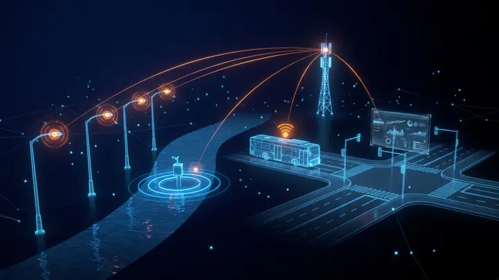 Ciudad inteligente: alumbrado, hidrología y transporte monitoreados con IoT